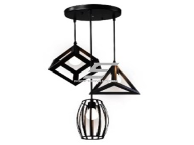 Pakabinamas šviestuvas | su figūromis | grotelėmis | E27 | 3x35W | 230V | 180mm | su 1m kabeliu | be lempučių | IP20 | juodas Pakabinamas šviestuvas | su figūromis | grotelėmis | E27 | 3x35W | 230V | 180mm | su 1m kabeliu | be lempučių | IP20 | juodas