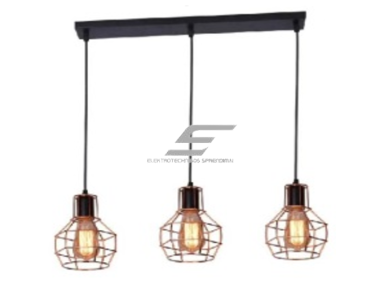 Pakabinamas šviestuvas | su grotelėmis | E27 | 3x35W | 230V | Ø150x140mm | su 1m kabeliu | be lempučių | IP20 | auksinis Pakabinamas šviestuvas | su grotelėmis | E27 | 3x35W | 230V | Ø150x140mm | su 1m kabeliu | be lempučių | IP20 | auksinis