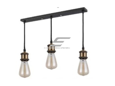 Pakabinamas šviestuvas | E27 | 3x35W | 230V | 130mm | su 1m kabeliu | be lempučių | IP20 | juodas Pakabinamas šviestuvas | E27 | 3x35W | 230V | 130mm | su 1m kabeliu | be lempučių | IP20 | juodas