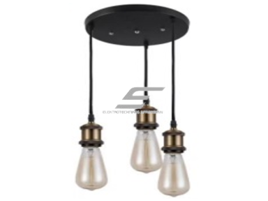 Pakabinamas šviestuvas | E27 | 3x35W | 230V | 130mm | su 1m kabeliu | be lempučių | IP20 | juodas Pakabinamas šviestuvas | E27 | 3x35W | 230V | 130mm | su 1m kabeliu | be lempučių | IP20 | juodas