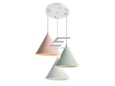 Pakabinamas šviestuvas | E27 | 3x35W | 230V | Ø180x210mm | su 1m kabeliu | be lempučių | IP20 | rausvas/baltas/žalias