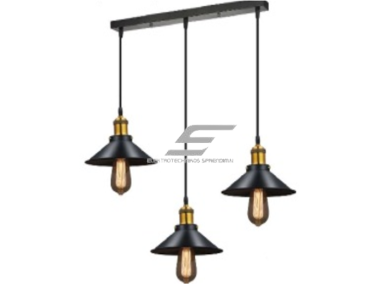 Pakabinamas šviestuvas | E27 | 3x35W | 230V | Ø300x160mm | su 1m kabeliu | be lempučių | IP20 | juodas Pakabinamas šviestuvas | E27 | 3x35W | 230V | Ø300x160mm | su 1m kabeliu | be lempučių | IP20 | juodas