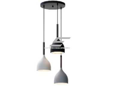Pakabinamas šviestuvas | E27 | 3x35W | 230V | Ø170x270mm | su 1m kabeliu | be lempučių | IP20 | juodas/baltas/pilkas