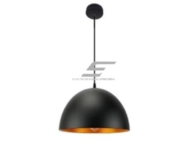 Pakabinamas šviestuvas | E27 | 1x35W | 230V | Ø400x200mm | su 1m kabeliu | be lempučių | IP20 | juodas korpusas | auksinis vidus Pakabinamas šviestuvas | E27 | 1x35W | 230V | Ø400x200mm | su 1m kabeliu | be lempučių | IP20 | juodas korpusas | auksinis vidus