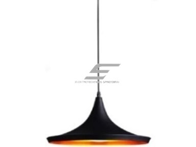 Pakabinamas šviestuvas | E27 | 1x35W | 230V | Ø360x130mm | su 1m kabeliu | be lempučių | IP20 | juodas korpusas | auksinis vidus Pakabinamas šviestuvas | E27 | 1x35W | 230V | Ø360x130mm | su 1m kabeliu | be lempučių | IP20 | juodas korpusas | auksinis vidus