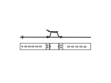 Laikiklis kabelio tvirtinimui prie atramos | 100x36x881mm | cinkuotas plienas | LKT-2 Laikiklis kabelio tvirtinimui prie atramos | 100x36x881mm | cinkuotas plienas | LKT-2