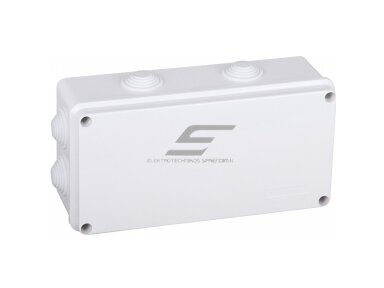 Elektros instaliacijos paskirstymo dėžutė | hermetinė | 200x100x70mm | su sandarikliais | paviršinė | balta | IP65 | 4779041466989