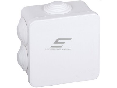 Elektros instaliacijos paskirstymo dėžutė | hermetinė | 80x80x50mm | su sandarikliais | paviršinė | balta | IP55 | 4779041466934 Elektros instaliacijos paskirstymo dėžutė | hermetinė | 80x80x50mm | su sandarikliais | paviršinė | balta | IP55 | 4779041466934
