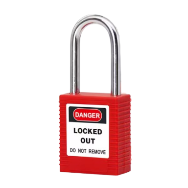 LOTO safety padlock | long Ø6 mm shackle, 76 mm | chrome-plated steel | key retained when open | red | ES-BD-R8525 LOTO safety padlock | long Ø6 mm shackle, 76 mm | chrome-plated steel | key retained when open | red | ES-BD-R8525