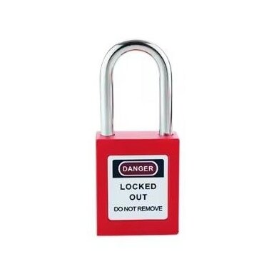 LOTO safety padlock | Ø6 mm shackle, 39 mm | 12-pin cylinder | key retained when open | red | ES-BLJ-R38 LOTO safety padlock | Ø6 mm shackle, 39 mm | 12-pin cylinder | key retained when open | red | ES-BLJ-R38