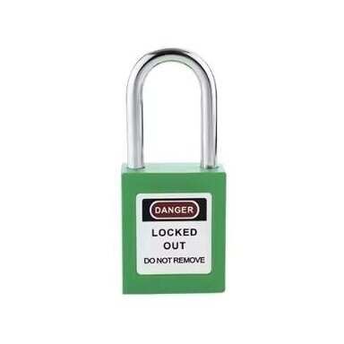 LOTO safety padlock | Ø6 mm shackle, 39 mm | 12-pin cylinder | key retained when open | green | ES-BLJ-G38 LOTO safety padlock | Ø6 mm shackle, 39 mm | 12-pin cylinder | key retained when open | green | ES-BLJ-G38