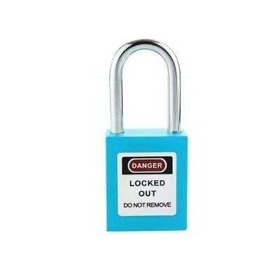 LOTO safety padlock | Ø6 mm shackle, 39 mm | 12-pin cylinder | key retained when open | blue | ES-BLJ-C38 LOTO safety padlock | Ø6 mm shackle, 39 mm | 12-pin cylinder | key retained when open | blue | ES-BLJ-C38
