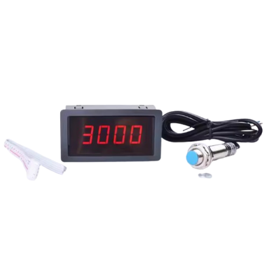 Panel | digital tachometer | speed meter with proximity sensor | for conveyor system | 8-15VDC | 10-9999RPM | red Panel | digital tachometer | speed meter with proximity sensor | for conveyor system | 8-15VDC | 10-9999RPM | red
