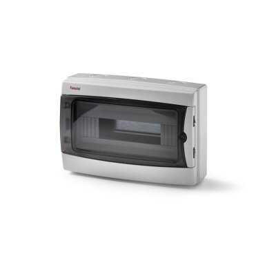 Elektro sadales | modulārais sadalnes skapis | kaste | sadalne | 12 moduļi | 215x310x110mm | ar N+PE spailēm | caurspīdīgas durvis | hermētisks | virsapmetuma | plastmasas | IP65 | FAMATEL | AQUA combi | 3912 Elektro sadales | modulārais sadalnes skapis | kaste | sadalne | 12 moduļi | 215x310x110mm | ar N+PE spailēm | caurspīdīgas durvis | hermētisks | virsapmetuma | plastmasas | IP65 | FAMATEL | AQUA combi | 3912