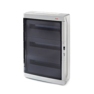 Electrical distribution | modular enclosure | box | distribution board | 54 modules | 640x430x160mm | transparent door | waterproof | surface-mounted | plastic | IP65 | Famatel | Aqua Plus | 39054 Electrical distribution | modular enclosure | box | distribution board | 54 modules | 640x430x160mm | transparent door | waterproof | surface-mounted | plastic | IP65 | Famatel | Aqua Plus | 39054