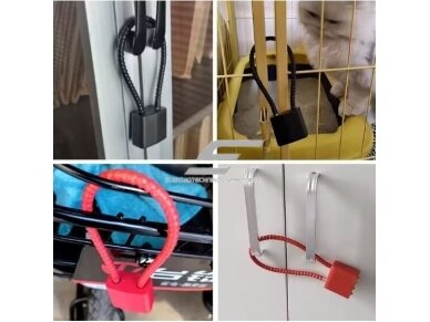 Pakabinama kodinė spyna su troseliu 392mm | trosinis užraktas | 215x35mm | juodas | cinko lydinys/plastikinis 3 Pakabinama kodinė spyna su troseliu 392mm | trosinis užraktas | 215x35mm | juodas | cinko lydinys/plastikinis 3