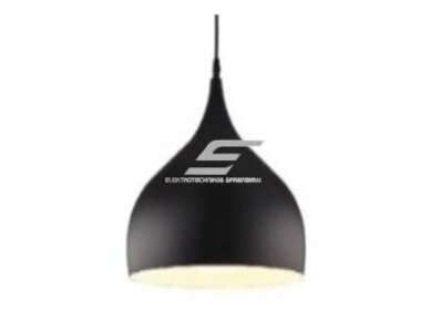 Pakabinamas šviestuvas | E27 | 1x35W | 230V | Ø320x250mm | su 1m kabeliu | be lempučių | IP20 | juodas korpusas | baltas vidus