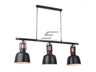 Pakabinamas šviestuvas | E27 | 3x35W | 230V | Ø220x280mm | su 1m kabeliu | be lempučių | IP20 | juodas korpusas | baltas vidus Pakabinamas šviestuvas | E27 | 3x35W | 230V | Ø220x280mm | su 1m kabeliu | be lempučių | IP20 | juodas korpusas | baltas vidus