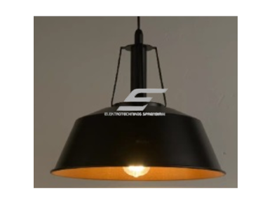 Pakabinamas šviestuvas | E27 | 1x35W | 230V | Ø310x350mm | su 1m kabeliu | be lempučių | IP20 | juodas korpusas | baltas vidus Pakabinamas šviestuvas | E27 | 1x35W | 230V | Ø310x350mm | su 1m kabeliu | be lempučių | IP20 | juodas korpusas | baltas vidus