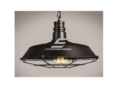 Pakabinamas šviestuvas | su grotelėmis | E27 | 1x35W | 230V | Ø360x260mm | su 1m kabeliu | be lempučių | IP20 | juodas