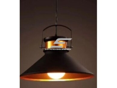 Pakabinamas šviestuvas | E27 | 1x35W | 230V | Ø360x330mm | su 1m kabeliu | be lempučių | IP20 | juodas korpusas | auksinis vidus Pakabinamas šviestuvas | E27 | 1x35W | 230V | Ø360x330mm | su 1m kabeliu | be lempučių | IP20 | juodas korpusas | auksinis vidus