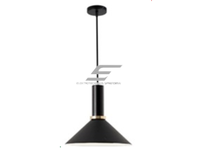 Pakabinamas šviestuvas | E27 | 1x35W | 230V | Ø250x230mm | su 1m kabeliu | be lempučių | IP20 | juodas korpusas | baltas vidus Pakabinamas šviestuvas | E27 | 1x35W | 230V | Ø250x230mm | su 1m kabeliu | be lempučių | IP20 | juodas korpusas | baltas vidus