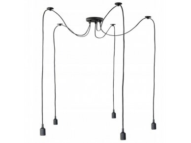 Pakabinamas šviestuvas | E27 | 5x20W | 230V | 800x1000mm | 1,8m juodas medžiaginis kabelis | be lempučių | IP20 | juodas | ORO06021 | 5902533197736 2 Pakabinamas šviestuvas | E27 | 5x20W | 230V | 800x1000mm | 1,8m juodas medžiaginis kabelis | be lempučių | IP20 | juodas | ORO06021 | 5902533197736 2