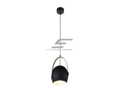 Pakabinamas šviestuvas | E27 | 1x35W | 230V | Ø350x130mm | su 1m kabeliu | be lempučių | IP20 | juodas korpusas | baltas vidus