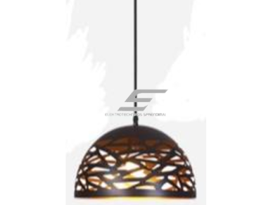 Pakabinamas šviestuvas | E27 | 1x35W | 230V | Ø400x200mm | su 1m kabeliu | be lempučių | IP20 | juodas korpusas | baltas vidus Pakabinamas šviestuvas | E27 | 1x35W | 230V | Ø400x200mm | su 1m kabeliu | be lempučių | IP20 | juodas korpusas | baltas vidus