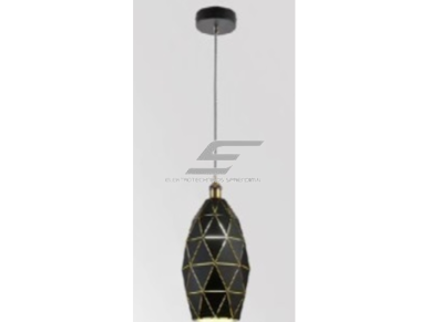 Pakabinamas šviestuvas | E27 | 1x35W | 230V | Ø200x280mm | su 1m kabeliu | be lempučių | IP20 | juodas korpusas | baltas vidus Pakabinamas šviestuvas | E27 | 1x35W | 230V | Ø200x280mm | su 1m kabeliu | be lempučių | IP20 | juodas korpusas | baltas vidus