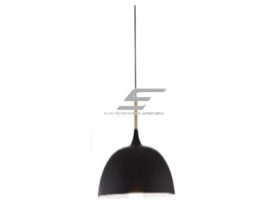 Pakabinamas šviestuvas | E27 | 1x35W | 230V | Ø350x160mm | su 1m kabeliu | be lempučių | IP20 | juodas korpusas | baltas vidus