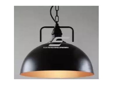 Pakabinamas šviestuvas | E27 | 1x35W | 230V | Ø300x230mm | su 1m kabeliu | be lempučių | IP20 | juodas korpusas | baltas vidus Pakabinamas šviestuvas | E27 | 1x35W | 230V | Ø300x230mm | su 1m kabeliu | be lempučių | IP20 | juodas korpusas | baltas vidus
