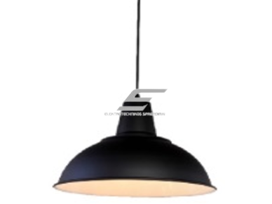Pakabinamas šviestuvas | E27 | 1x35W | 230V | Ø360x310mm | su 1m kabeliu | be lempučių | IP20 | juodas korpusas | baltas vidus Pakabinamas šviestuvas | E27 | 1x35W | 230V | Ø360x310mm | su 1m kabeliu | be lempučių | IP20 | juodas korpusas | baltas vidus