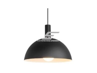 Pakabinamas šviestuvas | E27 | 1x35W | 230V | Ø350x270mm | su 1m kabeliu | be lempučių | IP20 | juodas korpusas | baltas vidus Pakabinamas šviestuvas | E27 | 1x35W | 230V | Ø350x270mm | su 1m kabeliu | be lempučių | IP20 | juodas korpusas | baltas vidus