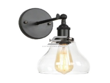 Šviestuvas tvirtinamas ant sienos | E27 | 1x35W | 230V | Ø180x220mm | be lempučių | IP20 | juodas Šviestuvas tvirtinamas ant sienos | E27 | 1x35W | 230V | Ø180x220mm | be lempučių | IP20 | juodas