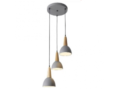 Pakabinamas šviestuvas | E27 | 3x35W | 230V | Ø300x260mm | su 1m kabeliu | be lempučių | IP20 | pilkas korpusas | baltas vidus Pakabinamas šviestuvas | E27 | 3x35W | 230V | Ø300x260mm | su 1m kabeliu | be lempučių | IP20 | pilkas korpusas | baltas vidus
