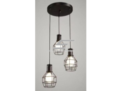 Pakabinamas šviestuvas | su grotelėmis | E27 | 3x35W | 230V | Ø150x140mm | su 1m kabeliu | be lempučių | IP20 | juodas Pakabinamas šviestuvas | su grotelėmis | E27 | 3x35W | 230V | Ø150x140mm | su 1m kabeliu | be lempučių | IP20 | juodas