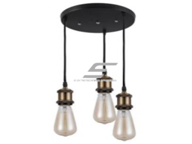 Pakabinamas šviestuvas | E27 | 3x35W | 230V | 130mm | su 1m kabeliu | be lempučių | IP20 | juodas Pakabinamas šviestuvas | E27 | 3x35W | 230V | 130mm | su 1m kabeliu | be lempučių | IP20 | juodas