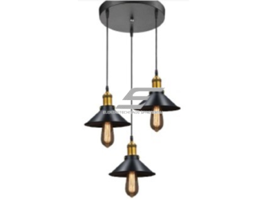 Pakabinamas šviestuvas | E27 | 3x35W | 230V | Ø220x160mm | su 1m kabeliu | be lempučių | IP20 | juodas Pakabinamas šviestuvas | E27 | 3x35W | 230V | Ø220x160mm | su 1m kabeliu | be lempučių | IP20 | juodas
