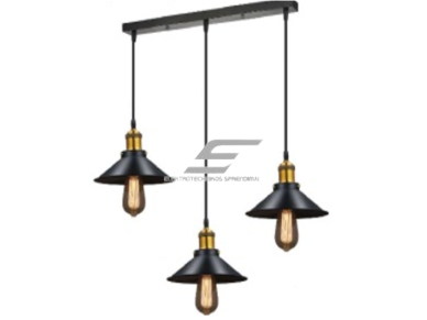 Pakabinamas šviestuvas | E27 | 3x35W | 230V | Ø300x160mm | su 1m kabeliu | be lempučių | IP20 | juodas Pakabinamas šviestuvas | E27 | 3x35W | 230V | Ø300x160mm | su 1m kabeliu | be lempučių | IP20 | juodas