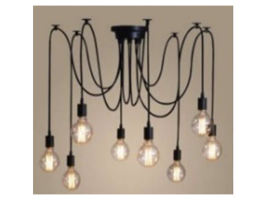 Pakabinamas šviestuvas | E27 | 8x35W | 230V | 110mm | su 1,5m kabeliu | be lempučių | IP20 | juodas Pakabinamas šviestuvas | E27 | 8x35W | 230V | 110mm | su 1,5m kabeliu | be lempučių | IP20 | juodas