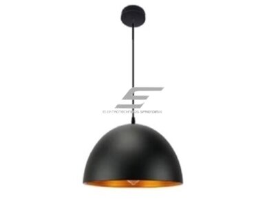 Pakabinamas šviestuvas | E27 | 1x35W | 230V | Ø400x200mm | su 1m kabeliu | be lempučių | IP20 | juodas korpusas | auksinis vidus Pakabinamas šviestuvas | E27 | 1x35W | 230V | Ø400x200mm | su 1m kabeliu | be lempučių | IP20 | juodas korpusas | auksinis vidus