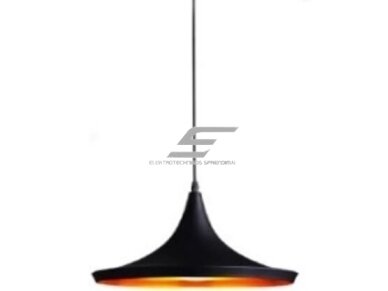 Pakabinamas šviestuvas | E27 | 1x35W | 230V | Ø360x130mm | su 1m kabeliu | be lempučių | IP20 | juodas korpusas | auksinis vidus Pakabinamas šviestuvas | E27 | 1x35W | 230V | Ø360x130mm | su 1m kabeliu | be lempučių | IP20 | juodas korpusas | auksinis vidus