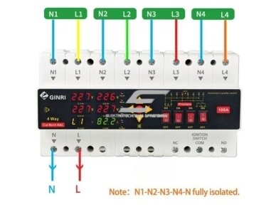 Modulinis rezervinis automatinis galios perjungiklis su apsaugos funkcijomis | generatoriams | nepertraukiamam elektros energijos tiekimui | 4 įėjimai | 2P | 100A | 230V 2 Modulinis rezervinis automatinis galios perjungiklis su apsaugos funkcijomis | generatoriams | nepertraukiamam elektros energijos tiekimui | 4 įėjimai | 2P | 100A | 230V 2