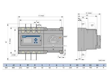 Automatinis rezervinio maitinimo perjungiklis ATS CHINT NXZ-630/4 | 4P | 630 A | 400/415 V | PC klasė 2 Automatinis rezervinio maitinimo perjungiklis ATS CHINT NXZ-630/4 | 4P | 630 A | 400/415 V | PC klasė 2