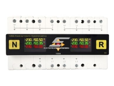 Modulinis | skaitmeninis rezervinis automatinis galios perjungiklis su apsaugos funkcijomis | generatoriams | nepertraukiamam elektros energijos tiekimui | 4P | 100A | 120V/230V | DIN Modulinis | skaitmeninis rezervinis automatinis galios perjungiklis su apsaugos funkcijomis | generatoriams | nepertraukiamam elektros energijos tiekimui | 4P | 100A | 120V/230V | DIN