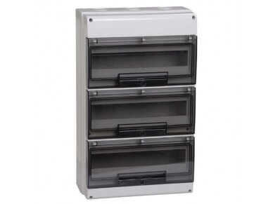 Elektros paskirstymo | modulinis skydelis | dėžė | skydas | 48 modulių | 550x326x140mm | skaidrios durelės | hermetinis | virštinkinis | plastikinis | IP66 | IEK | MKP73-N-48-66 | 4606056207187