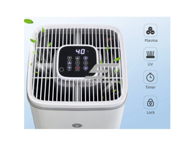 Nešiojamas elektrinis oro valytuvas | su HEPA filtru, UV sterilizacija ir jonizatoriumi | 1000 m³/h | 60W | 250x250x600mm | metalinis korpusas 2 Nešiojamas elektrinis oro valytuvas | su HEPA filtru, UV sterilizacija ir jonizatoriumi | 1000 m³/h | 60W | 250x250x600mm | metalinis korpusas 2
