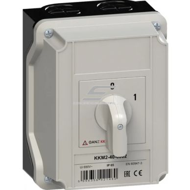 Paketes slēdzis ar kārbu KKM2-40-6002 | atslēdzējs | 3P | 40 A | 15 kW | 690 V | IP65 Paketes slēdzis ar kārbu KKM2-40-6002 | atslēdzējs | 3P | 40 A | 15 kW | 690 V | IP65
