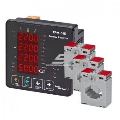 Panel-mounted | Digital 380V power network analyzer three-phase | with current transformers (CT) 3x400A Panel-mounted | Digital 380V power network analyzer three-phase | with current transformers (CT) 3x400A